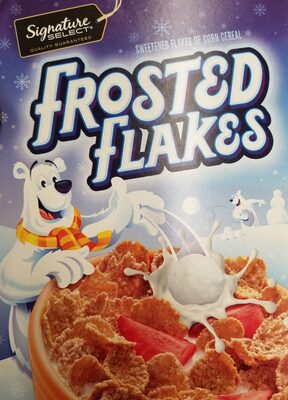 Frosted flakes sweetened flakes of corn cereal