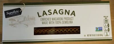 LASAGNA -Enriched Macaroni Product Made with 100% Semolina