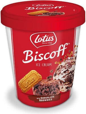 Biscoff chocolate brownies ice cream