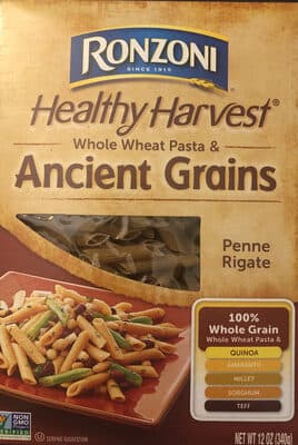 Ronzoni, healthy harvest, whole wheat pasta & ancient grains
