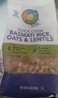 Quick cook basmati rice, oats & lentils