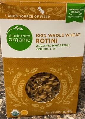 100% Whole Wheat Rotini