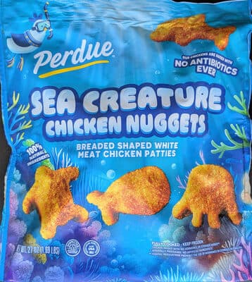 SEA CREATURE CHICKEN NUGGETS BREADED SHAPED WHITE MEAT CHICKEN PATTIES