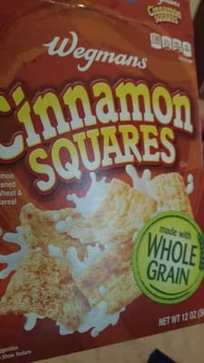 Wegmans, sweetened whole wheat & rice squares cereal, cinnamon