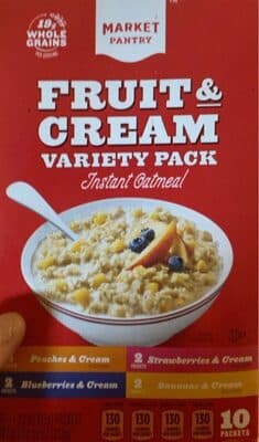 Fruit & cream instant oatmeal