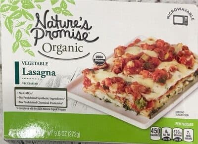 Organic vegetable lasagna