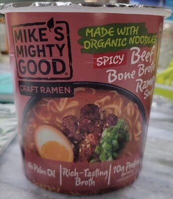 Spicy beef ramen soup