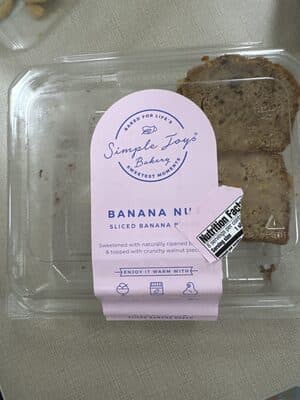 Joys bakery banana nut sliced banana bread