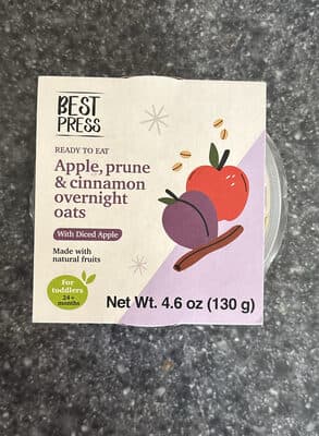 Apple, prune & cinnamon overnight oats